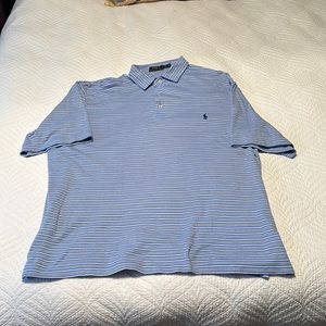 Ralph Lauren blue, white, and navy striped polo